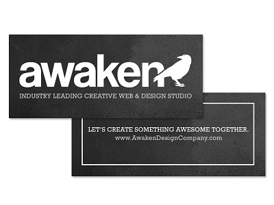 Awaken Design Company - Business Cards (Black) awaken design company brand branding business business cards clean design grunge logo minimal texture watercolor