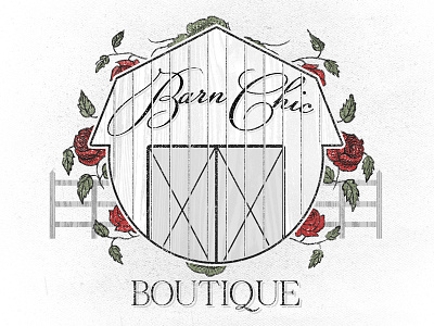 Barn Chic Logo Design awaken design company barn brand branding design farm fence floral icon logo wreath