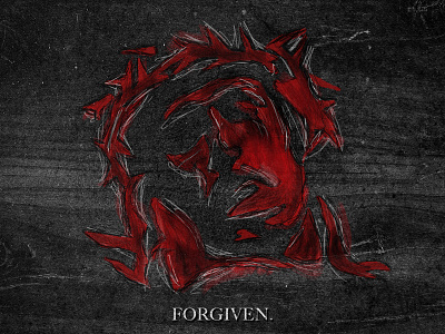 Forgiven. awaken design company christ dark faith forgiven hand drawn jesus sketch texture wood