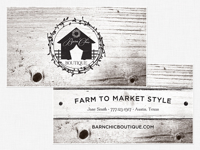 Barn Chic • Business Cards awaken design company barn brand branding business card business cards design graphic design logo logo design texture wood