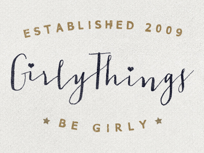 Girly Things Logo & Branding Design awaken design company brand branding calligraphy girly heart logo logo design stars texture vintage