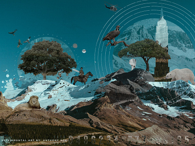 Experimental Collage Art animals awaken design company collage design graphic design mixed media mountains nature texture