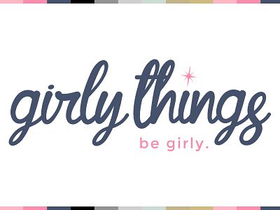 Girly Things Logo & Branding Design (lowercase) awaken design company brand branding design girly logo logotype minimal simple sparkle type