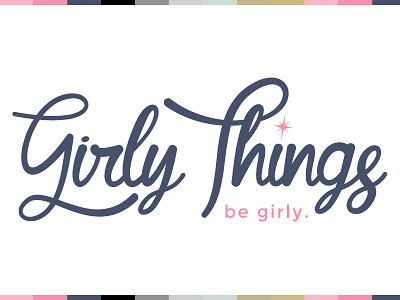 Girly Things Logo & Branding Design (variation) awaken design company brand branding design girly logo logotype minimal simple sparkle type