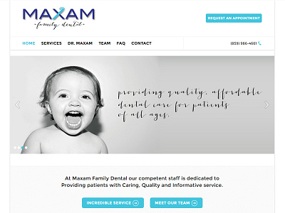 Maxam Family Dental Website clean dental dentist design homepage minimal web web design website website design wordpress