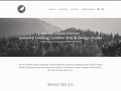NEW Awaken Design Company Site awaken design company brand branding clean company design homepage minimal simple studio web website