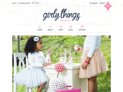 Girly Things Web Design (coded) awaken design company branding design logo minimal shopify simple sparkles web web design website website design