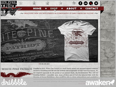 White Pine Patriot2 awaken awaken design company black dark grey old red texture web web design website wood