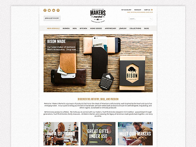 Makers Market Website ReDesign awaken awaken design company design homepage minimal simple texture web web design webdesign website