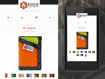 (Recycled Firefighter) Mobile Site awaken design company ecommerce fire leather minimal mobile responsive shopify simple web webdesign website