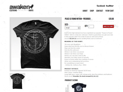 Awaken Clothing Website awaken awaken clothing awaken company awaken design awaken design company black black and white brand clean clothing css css3 ecommerce indie minimal shirts shop simple ui user interface ux web web design webdesign white