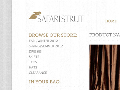 Safari Strut Web Design awaken awaken company awaken design awaken design company brown ecommerce gold grey online store pattern repeat simple store texture web web design webdesign website website design white