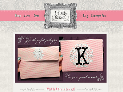 A Crafty Concept Custom Shopify awaken awaken company awaken design awaken design company clean design floral flourish frame frames girly header homepage lace pink shopify single texture web web design webdesign website design