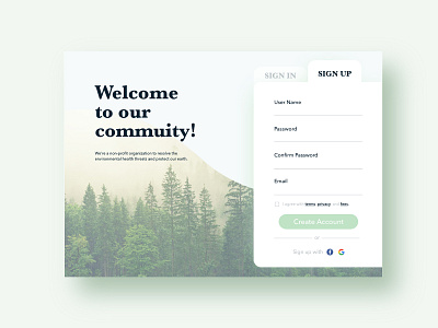 #DailyUI 001 Sign Up Page color dailyui sign up screen ui ui design web