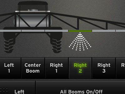 Smart Phone Spray Boom Control App Interface app interface ui