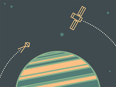 Orbit 2d icon illustration line minimal modern nasa orbit planet space