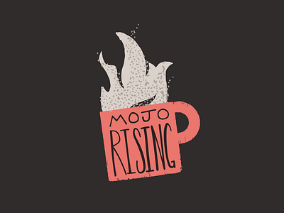 Mojo Rising apparel graphic coffee coffee shop distress drink hand type hand typography icon illustration mug typography vintage