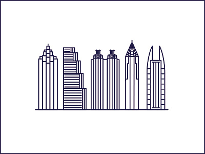 Atlanta Skyline architecture atl atlanta building city georgia icon illustration land mark skyscraper