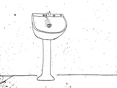 Ugly Sink bathroom drawing etching illustration printmaking sink sketch water wc