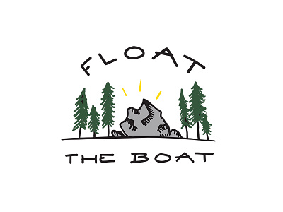 Float the Boat Logo Concept climbing forrest hand type illustration logo logo design rock climbing typography woods