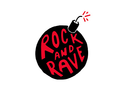 Rock Rave Logo bomb climbing hand type illustration logo logo design rock climbing typography