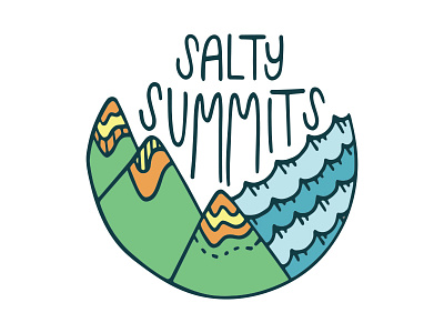 Salty Summits explore hand type hike illustration mountain sketch sticker mule travel typography wander wanderlust