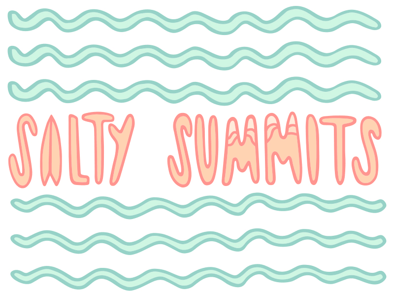 Salty Summits explore hand type hike illustration logo mountain sketch travel typography wander wanderlust