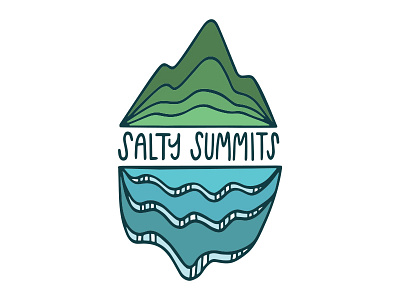Salty Summits explore hand type hike illustration logo mountain ocean sketch travel typography wander wanderlust