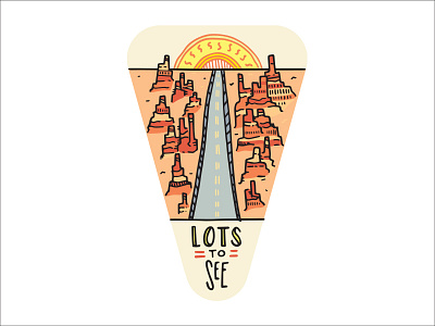 Lots To See drawing hand drawn hand type hand typography illustration monument valley road trip sketch typography