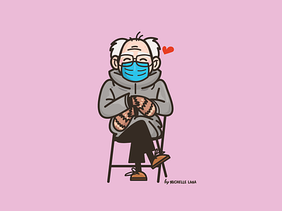 Bernie's Mittens bernie bernie sanders characters illustration magnets michelle lana stickers vector illustration