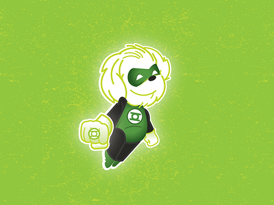 Green Lantern cartoon comics dog green lantern illustration michelle lana vector