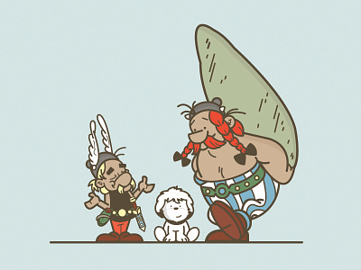 Asterix, Baileyix, and Obelix asterix cartoon comics dog illustration michelle lana obelix vector