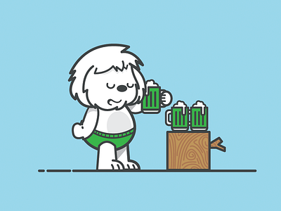 St Paddy's Day beer cartoon dog illustration michelle lana puppy st. patricks day underwear vector