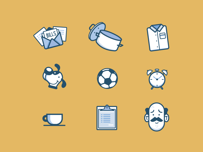Icons characters icons illustration michelle lana vector