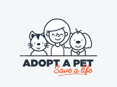 Adopt a Pet. Save a Life. adopt animals animal adoption cats characters dogs icons illustration michelle lana pets vector