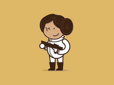 Rest in Peace, Princess Leia cartoons illustration michelle lana princess leia return of the jedi star wars vector
