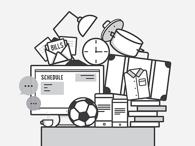 Work Life Balance desk illustration michelle lana office schedules vector work work life balance