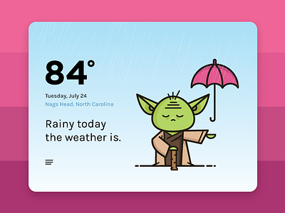 Yoda Weather App illustration ios app mobile app rain star wars weather weather app yoda