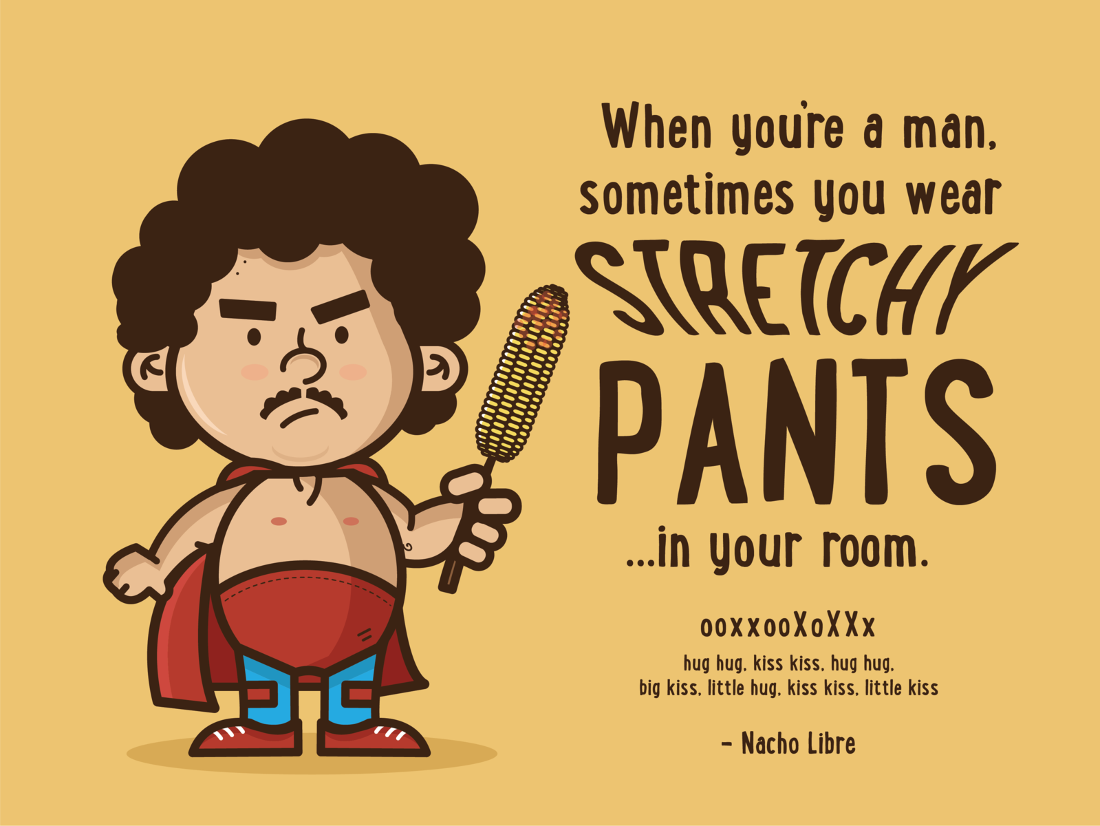 Nacho Libre Drawing Libre Nacho Corn Zoom Bolsos Depie Lubrique