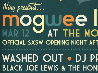 Mogwee Live Poster poster design retro typography