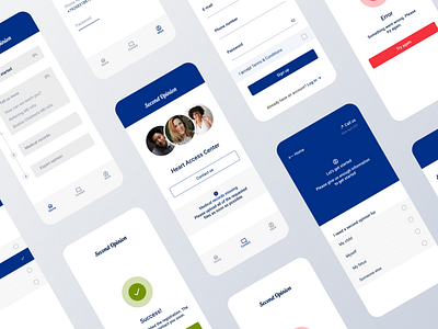 Second Opinion app app ui call us contact us error message figma form hospital iphonex medical mobile mobile ui patient radio button success message