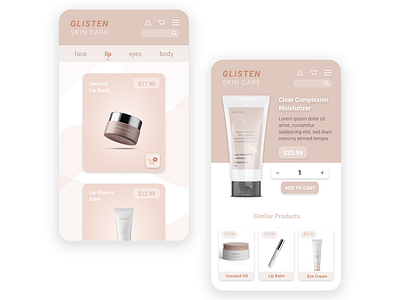 Glisten app design ui ux web