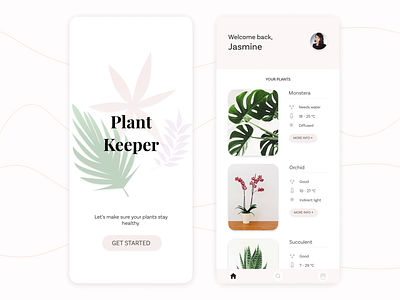 Plant Keeper app design illustration ui ux web