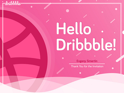 Hello Dribbble! colorful design dribbble invitation dribbble invite flat hello hello dribbble illustration minimalist new pink typography ui uiuxdesign ux vector