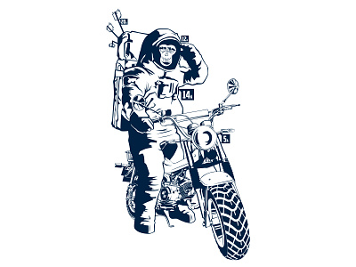 Wild Science 1 astronaut character gorilla illustraion illustrator motorcycle space