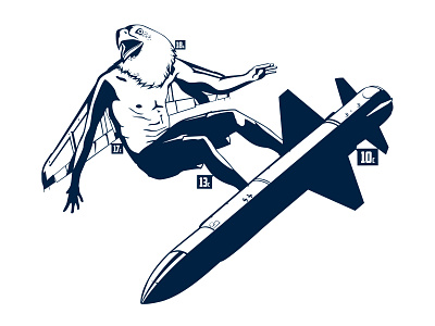 Wild Science 2 aerospace character eagle illustraion illustrator rocket space surfing vector