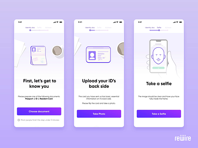 Identity verification screens animation figma flow illustrator lottie mobile selfie ui ux vector