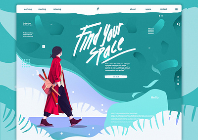 Find Your space character concept conceptual design digital illustration digitalart flat illustration lettering typography ui vector web website
