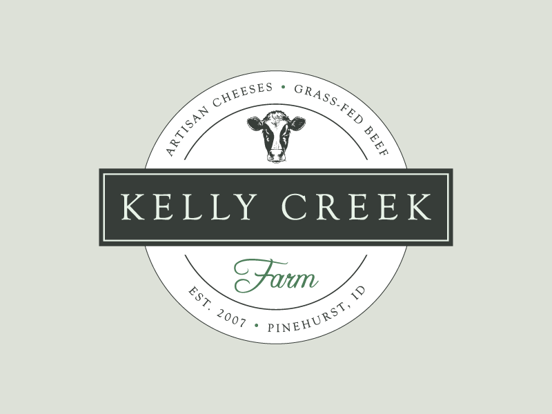 Kelly Creek Farm farm creamery milk dairy logo