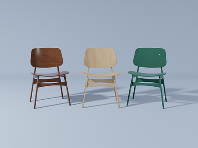 Three Chairs 3d blender blender guru blender3d chair furniture